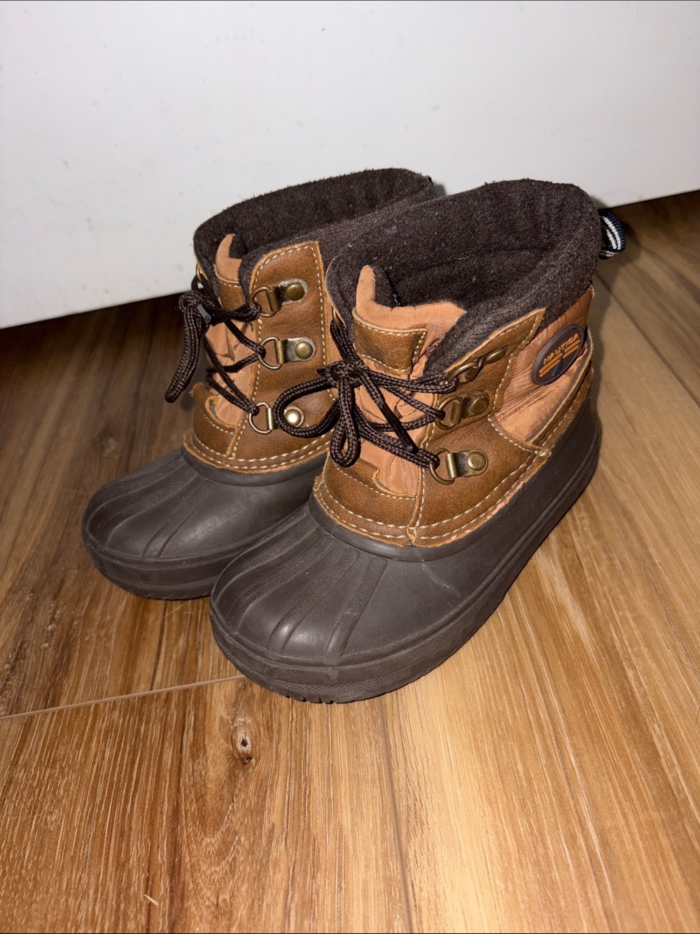Nautica Kids Brown & Dark Brown Waterproof Snow Boots